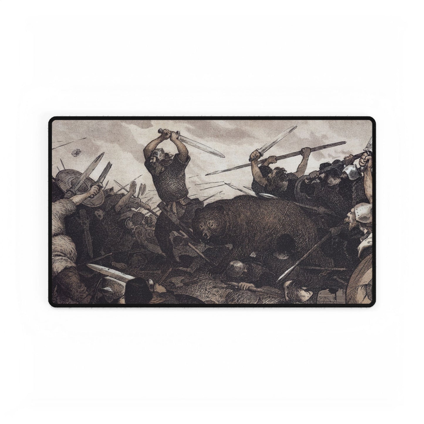 Epic Viking Battle Desk Mat | Dramatic Historical Scene | XL Mouse Matt | Accessories For Home & Office