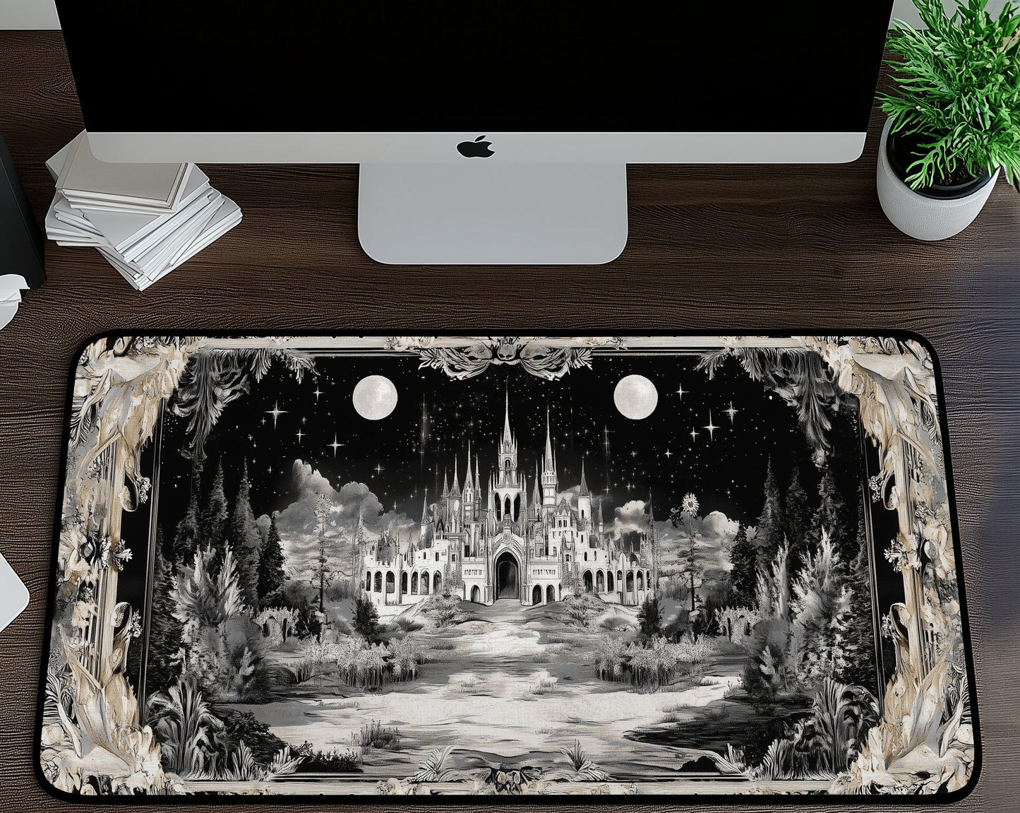 Castle Tapestry Desk Mat | Alternative Office Decor | Multiple Size Options