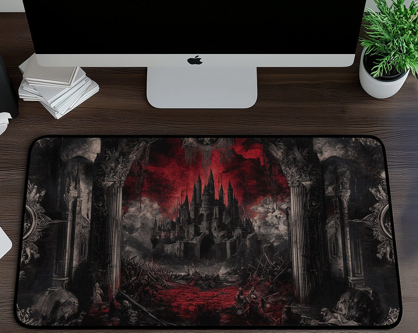 Dark Castle Tapestry Desk Mat | Alternative Office Decor | Multiple Size Options