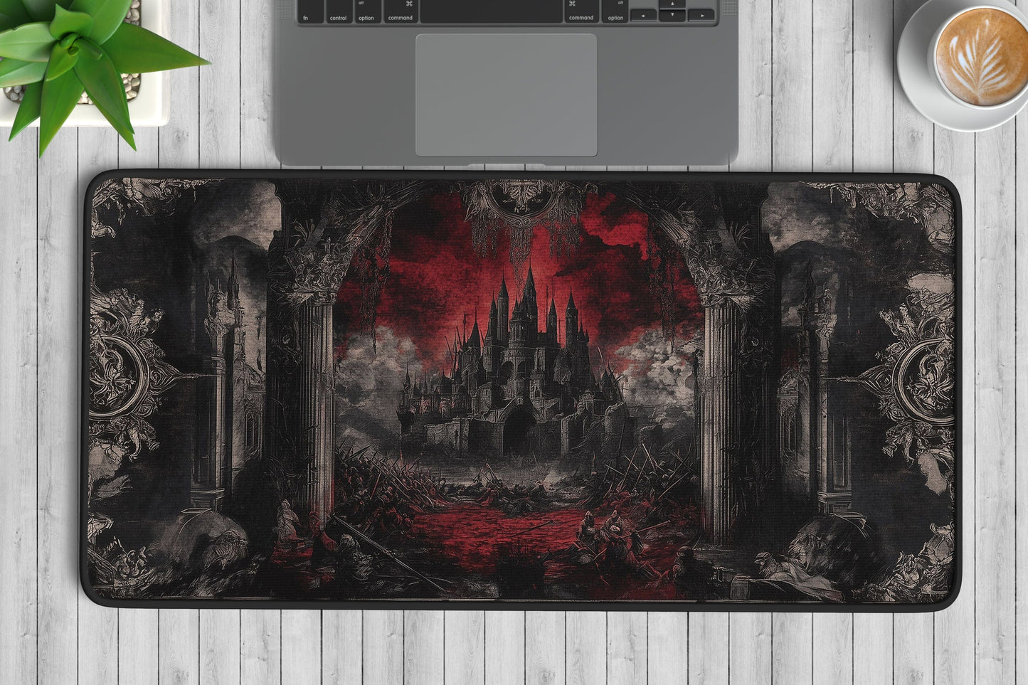 Dark Castle Tapestry Desk Mat | Alternative Office Decor | Multiple Size Options