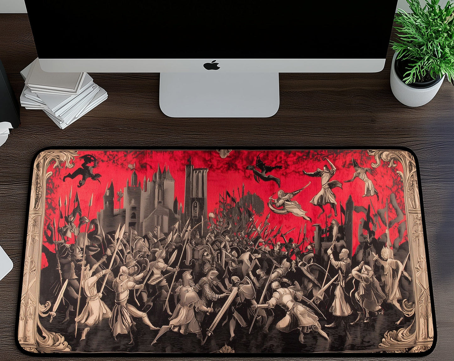 Battlefield Tapestry Desk Mat | Alternative Office Decor | Multiple Size Options