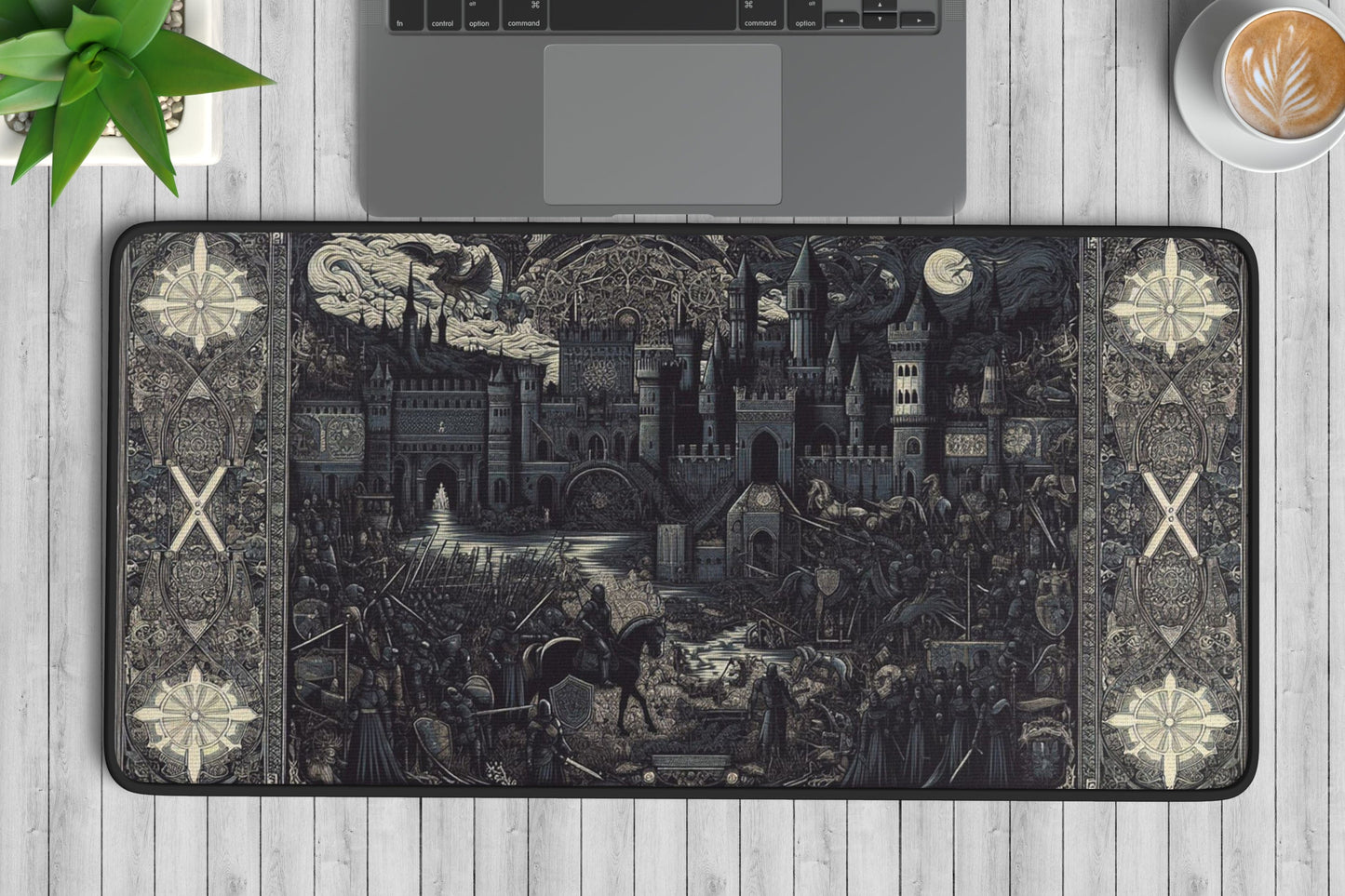 Medieval Noir Desk Mat | Alternative Office Decor | Multiple Size Options