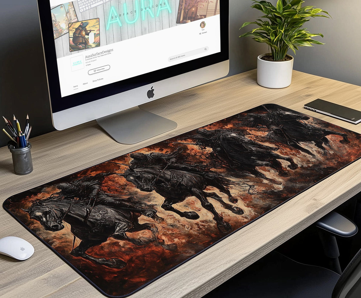 Four Horseman Desk Mat | Alternative Office Decor | XL Size