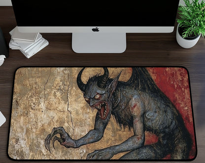 Dark Fantasy Devil Desk Mat | Alternative Office Decor | Multiple Size Options