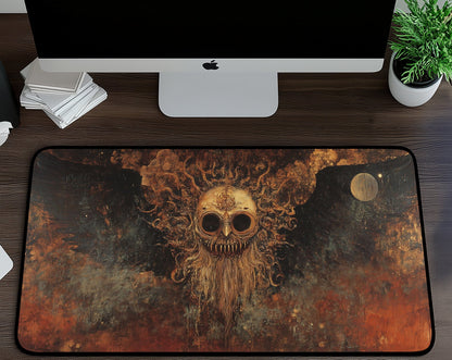 Haunting Skull Art Desk Mat | Alternative Office Decor | Multiple Size Options