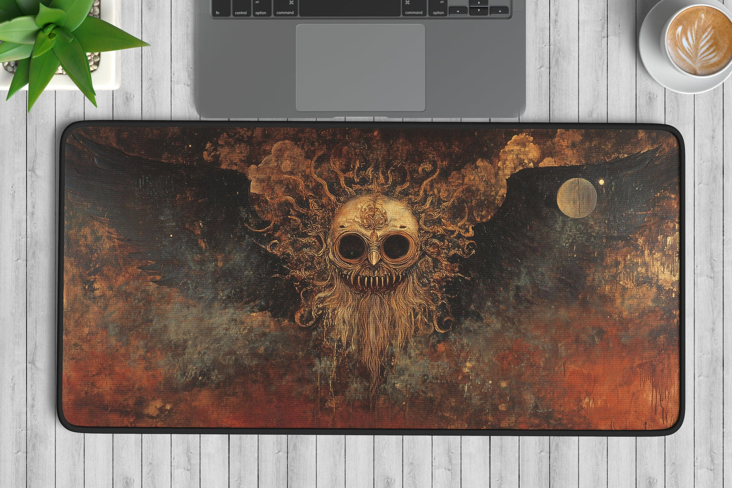 Haunting Skull Art Desk Mat | Alternative Office Decor | Multiple Size Options