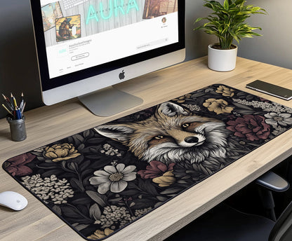 Medieval Fox Tapestry Desk Mat | Alternative Office Decor | Multiple Size Options