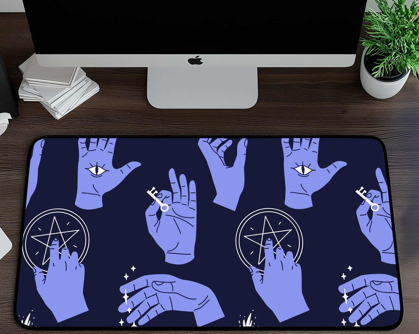 Hands & Symbols Desk Mat | Alternative Office Decor | Multiple Size Options