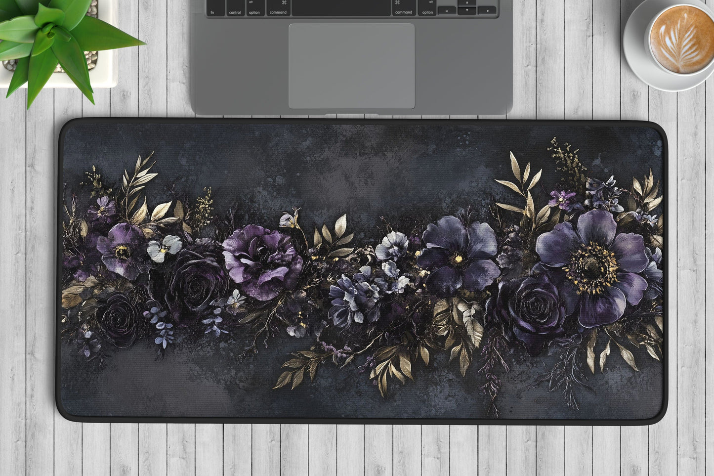 Gothic Floral Desk Mat | Alternative Office Decor | Multiple Size Options