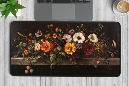 Renaissance Floral Desk Mat | Alternative Office Decor | Multiple Size Options