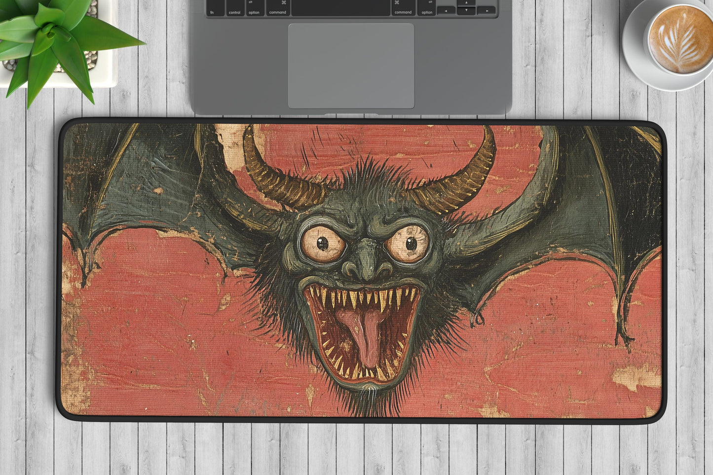 Medieval Devil Desk Mat | Alternative Office Decor | Multiple Size Options