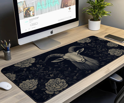 Gothic Goat Desk Mat | Alternative Office Decor | Multiple Size Options