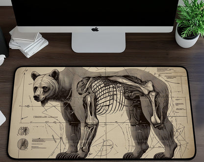 Bear Anatomy Desk Mat | Alternative Office Decor | Multiple Size Options