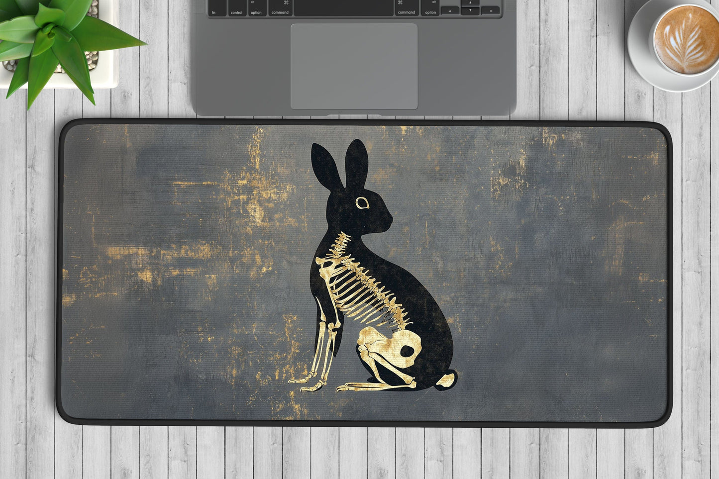 Skeleton Rabbit Desk Mat | Alternative Office Decor | Multiple Size Options