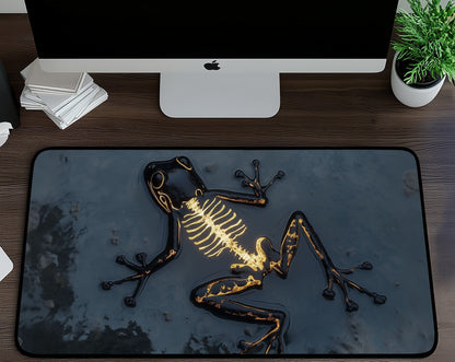 Frog Skeleton Desk Mat | Alternative Office Decor | Multiple Size Options