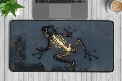 Frog Skeleton Desk Mat | Alternative Office Decor | Multiple Size Options