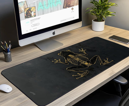 Skeletal Frog Desk Mat | Alternative Office Decor | Multiple Size Options