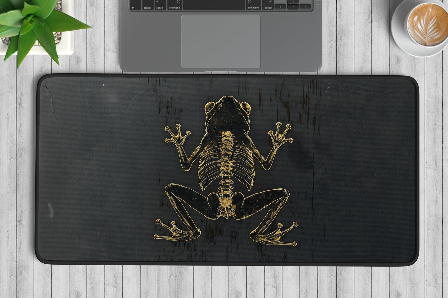 Skeletal Frog Desk Mat | Alternative Office Decor | Multiple Size Options