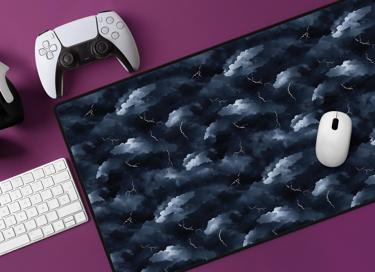 Stormy Clouds Desk Mat | Alternative Office Decor | Multiple Size Options