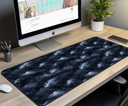 Stormy Clouds Desk Mat | Alternative Office Decor | Multiple Size Options