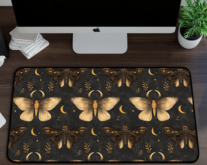 Moth and Moon Desk Mat | Alternative Office Decor | Multiple Size Options