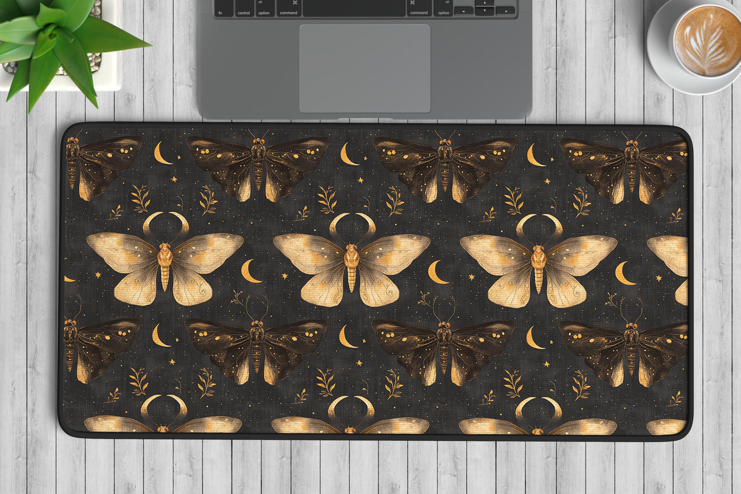 Moth and Moon Desk Mat | Alternative Office Decor | Multiple Size Options