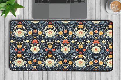 Floral Design Desk Mat | Alternative Office Decor | Multiple Size Options