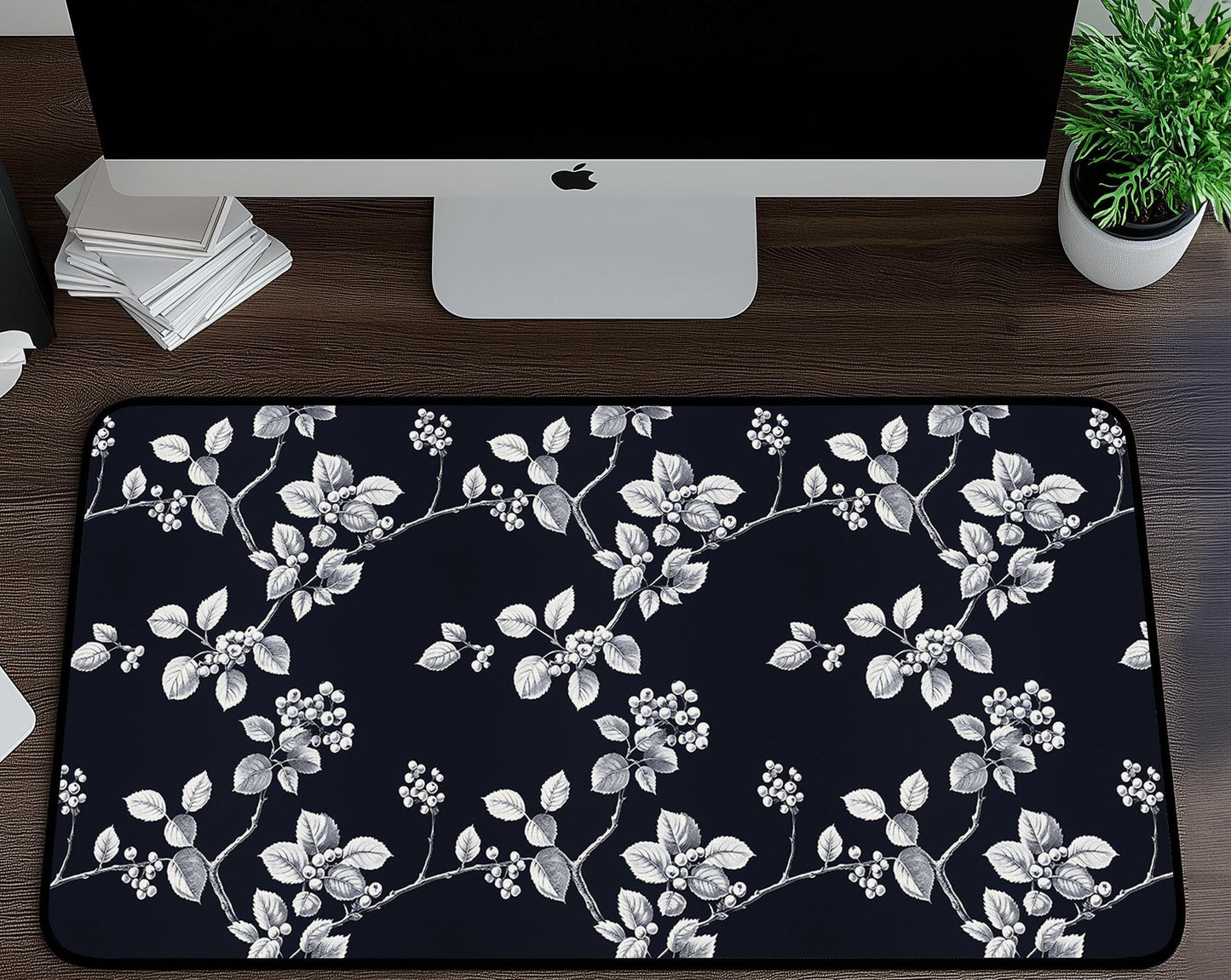 Floral Design Desk Mat | Alternative Office Decor | Multiple Size Options