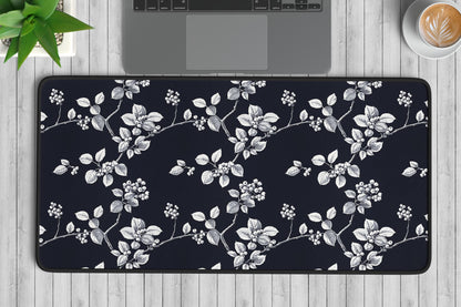 Floral Design Desk Mat | Alternative Office Decor | Multiple Size Options