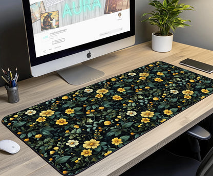 Vibrant Floral Desk Mat | Alternative Office Decor | Multiple Size Options