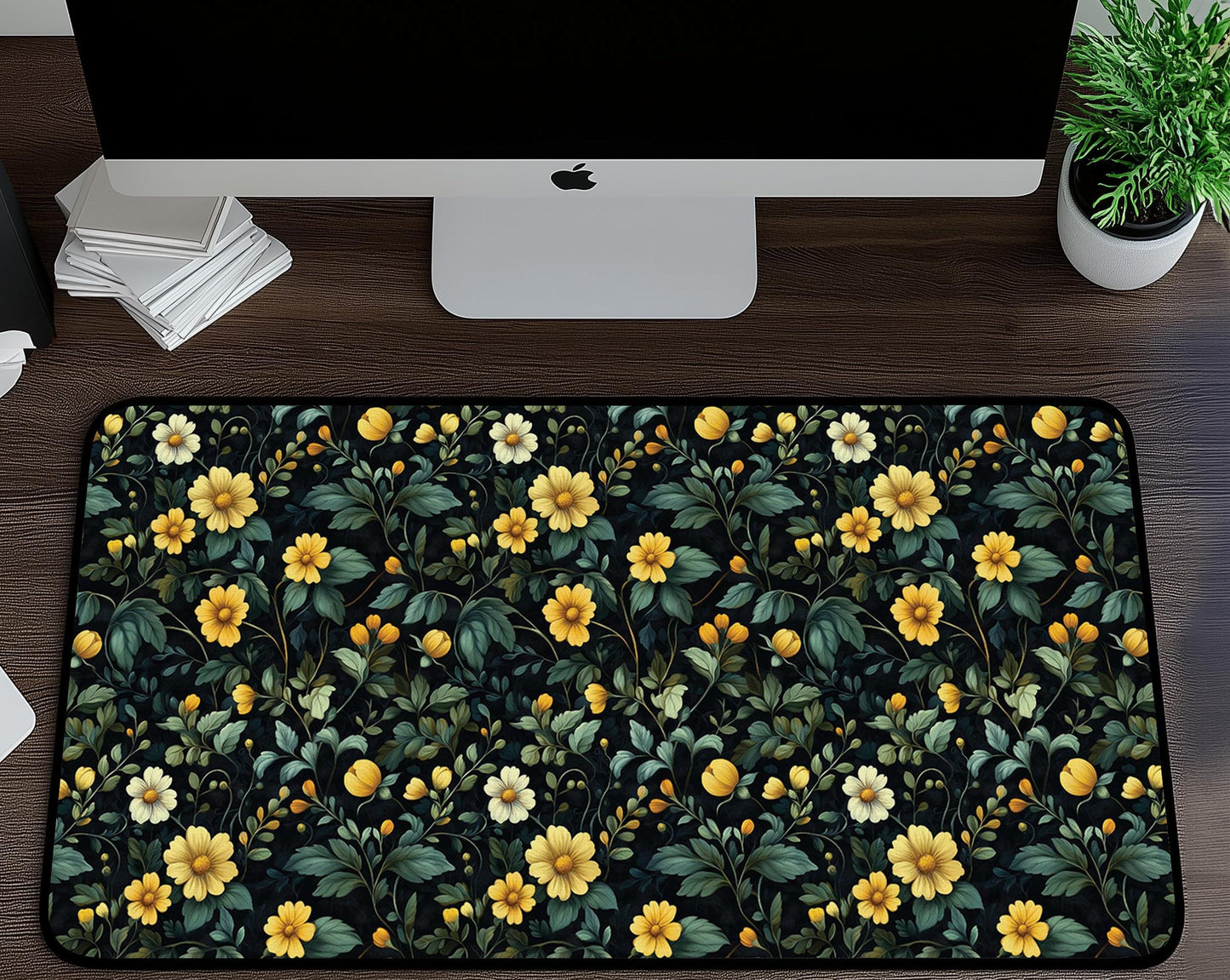 Vibrant Floral Desk Mat | Alternative Office Decor | Multiple Size Options