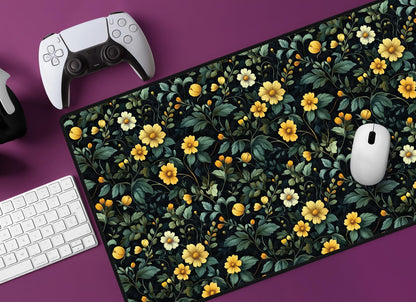 Vibrant Floral Desk Mat | Alternative Office Decor | Multiple Size Options