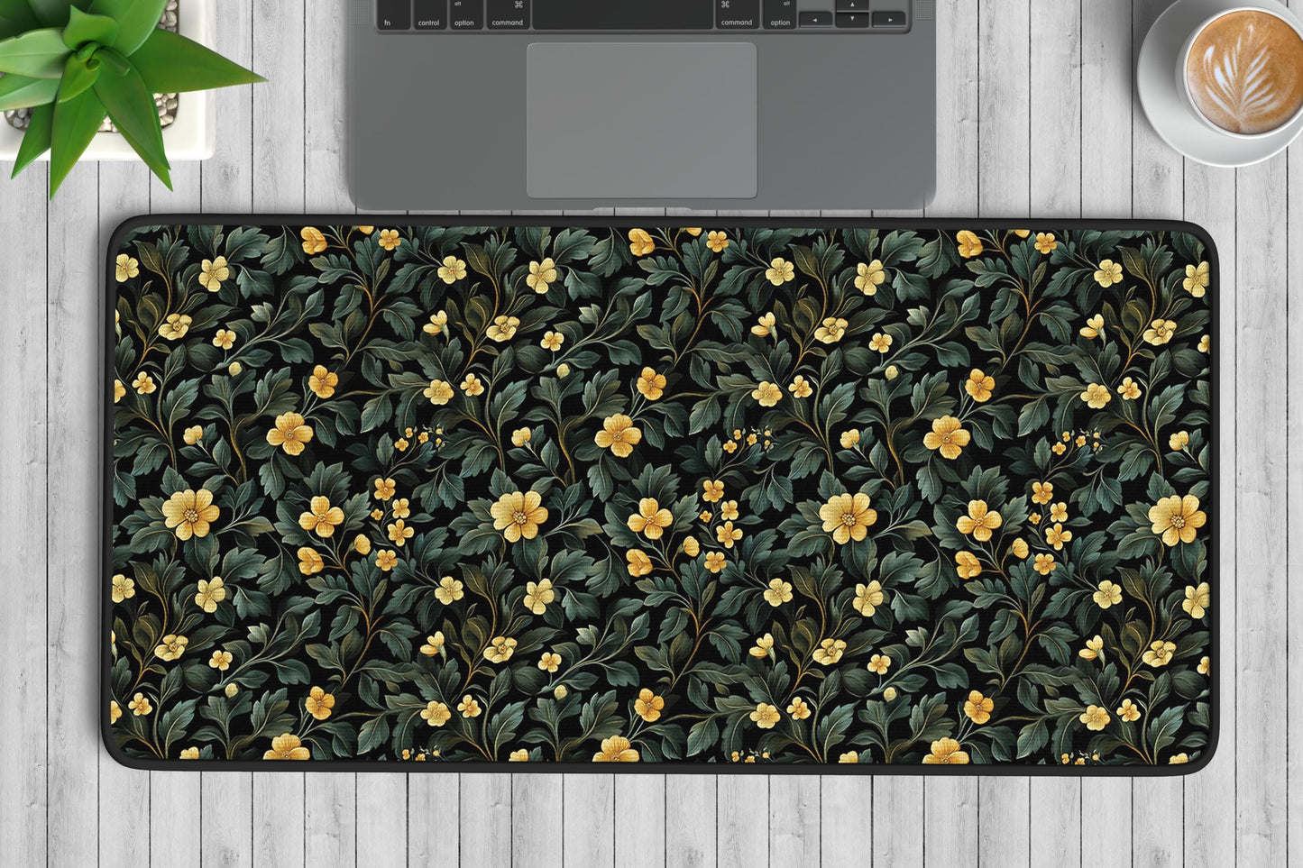 Floral Pattern Desk Mat | Alternative Office Decor | Multiple Size Options