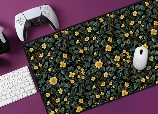 Floral Pattern Desk Mat | Alternative Office Decor | Multiple Size Options