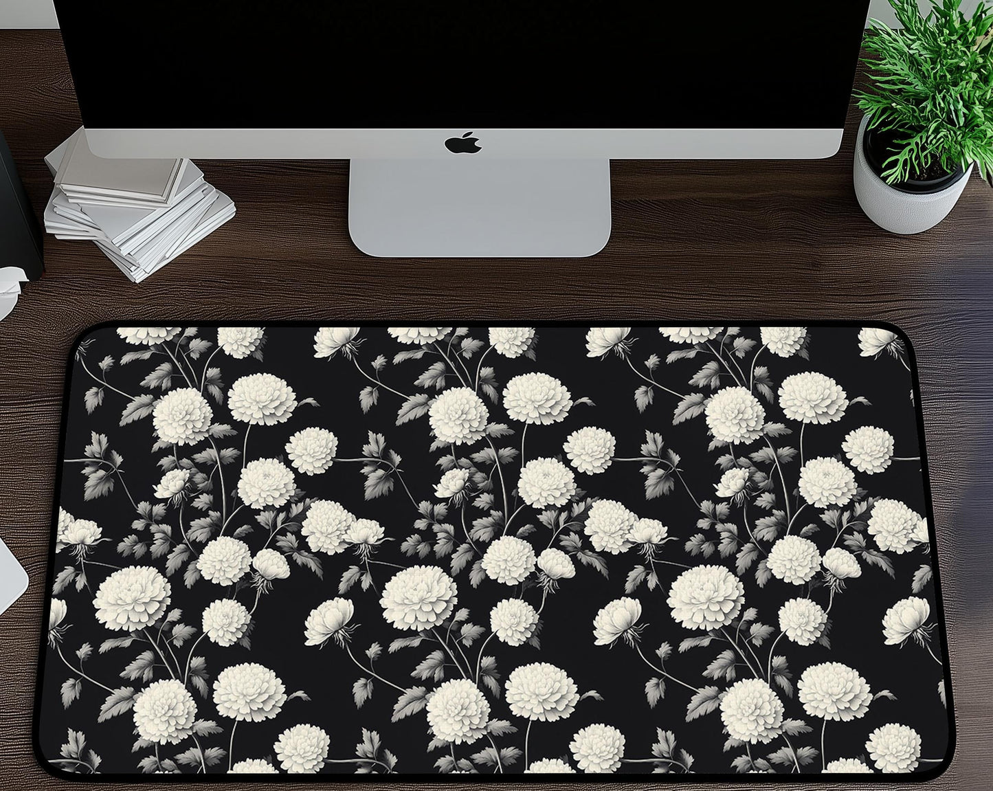 Floral Elegance Desk Mat | Alternative Office Decor | Multiple Size Options