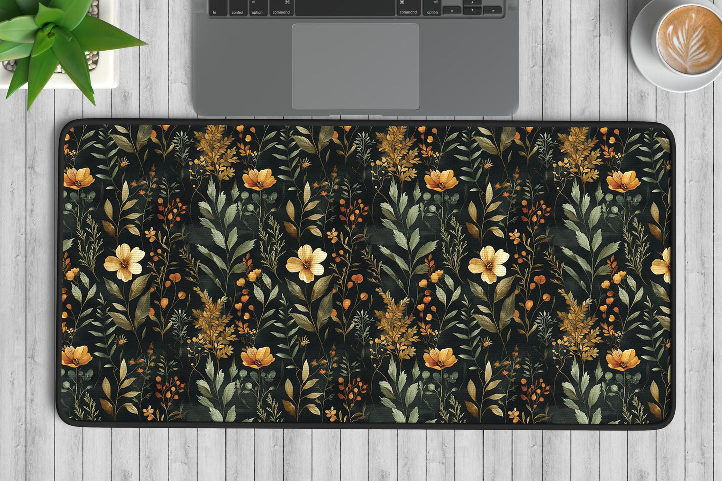 Elegant Floral Desk Mat | Alternative Office Decor | Multiple Size Options