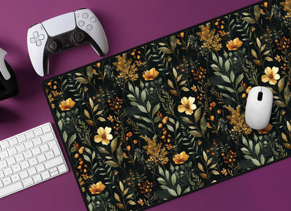 Elegant Floral Desk Mat | Alternative Office Decor | Multiple Size Options