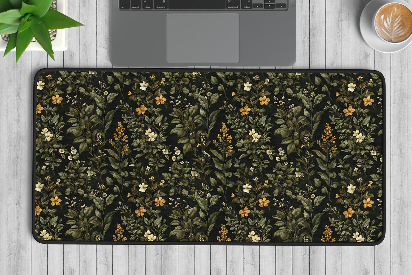 Elegant Floral Design Desk Mat | Alternative Office Decor | Multiple Size Options