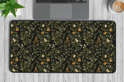 Elegant Floral Design Desk Mat | Alternative Office Decor | Multiple Size Options