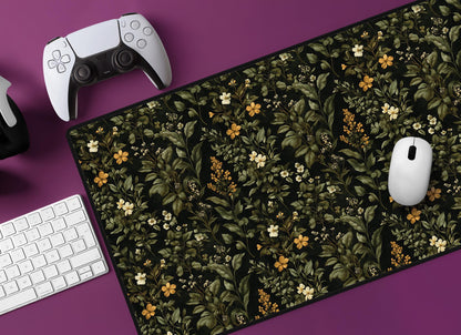 Elegant Floral Design Desk Mat | Alternative Office Decor | Multiple Size Options