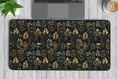 Botanical Pattern Desk Mat | Alternative Office Decor | Multiple Size Options