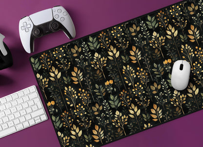 Botanical Pattern Desk Mat | Alternative Office Decor | Multiple Size Options