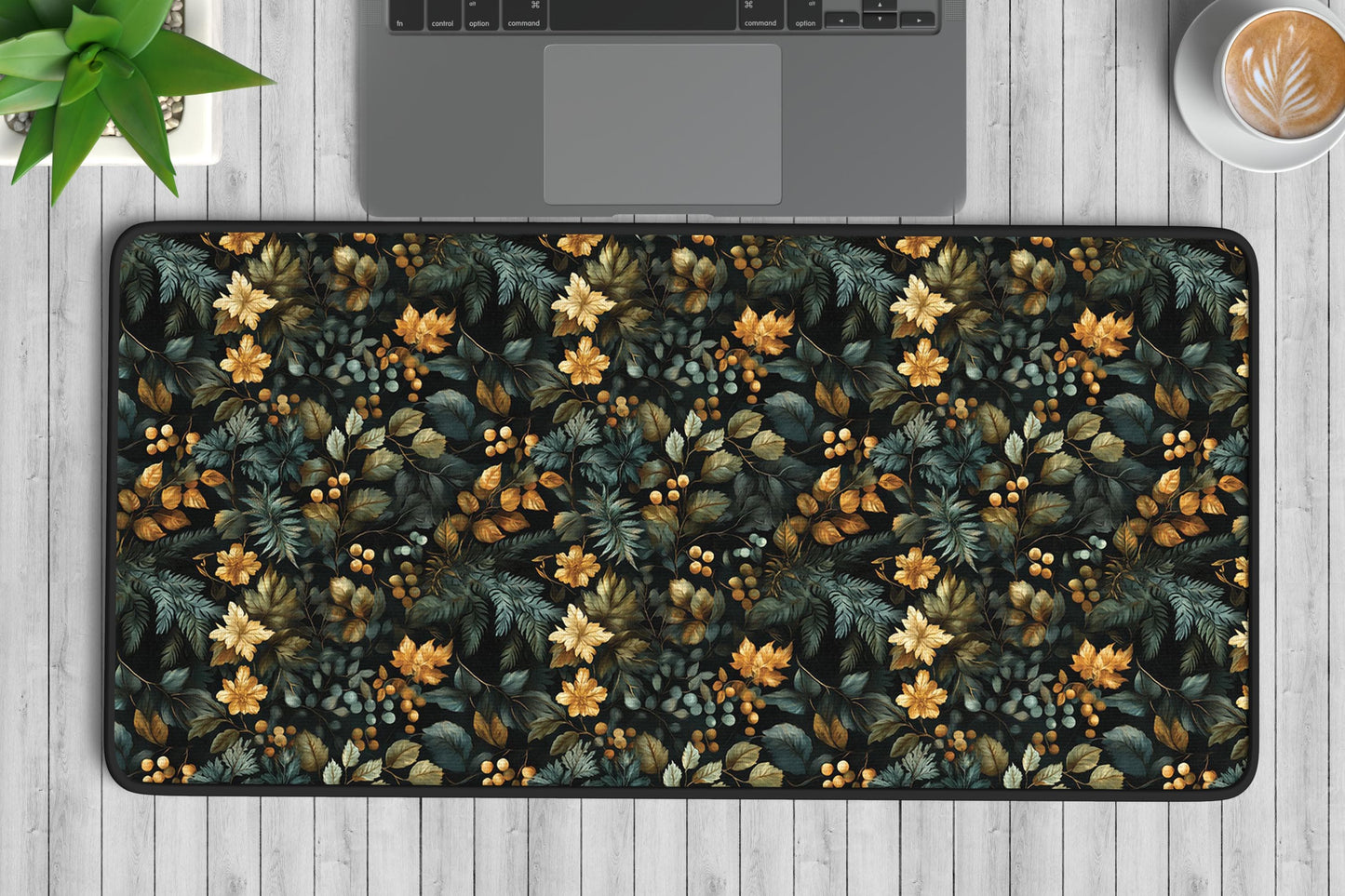 Autumn Floral Desk Mat | Alternative Office Decor | Multiple Size Options