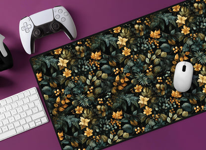 Autumn Floral Desk Mat | Alternative Office Decor | Multiple Size Options