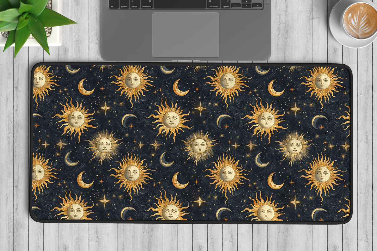 Celestial Sun & Moon Desk Mat | Alternative Office Decor | Multiple Size Options