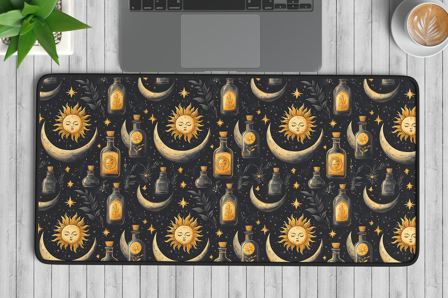 Celestial Sun & Moon Desk Mat | Alternative Office Decor | Multiple Size Options