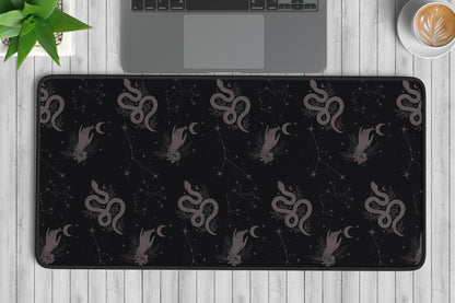 Snake & Floral Desk Mat | Alternative Office Decor | Multiple Size Options