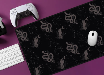 Snake & Floral Desk Mat | Alternative Office Decor | Multiple Size Options