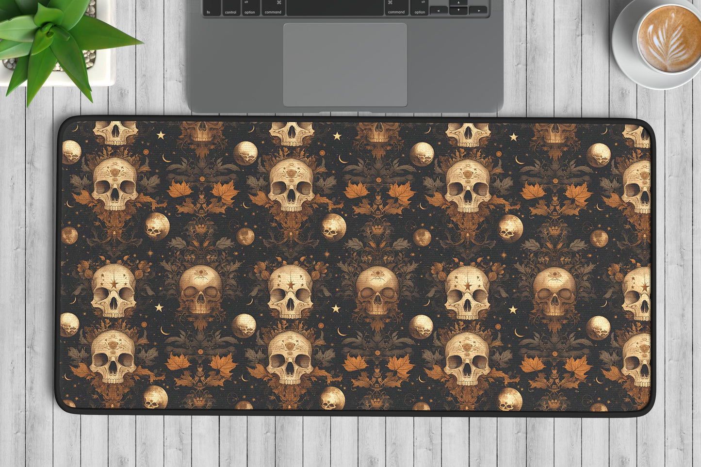 Skull Pattern Desk Mat | Alternative Office Decor | Multiple Size Options