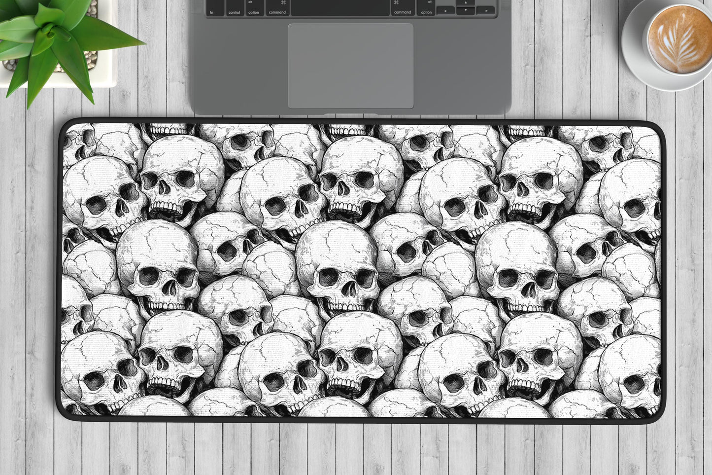 Skull Design Desk Mat | Alternative Office Decor | Multiple Size Options